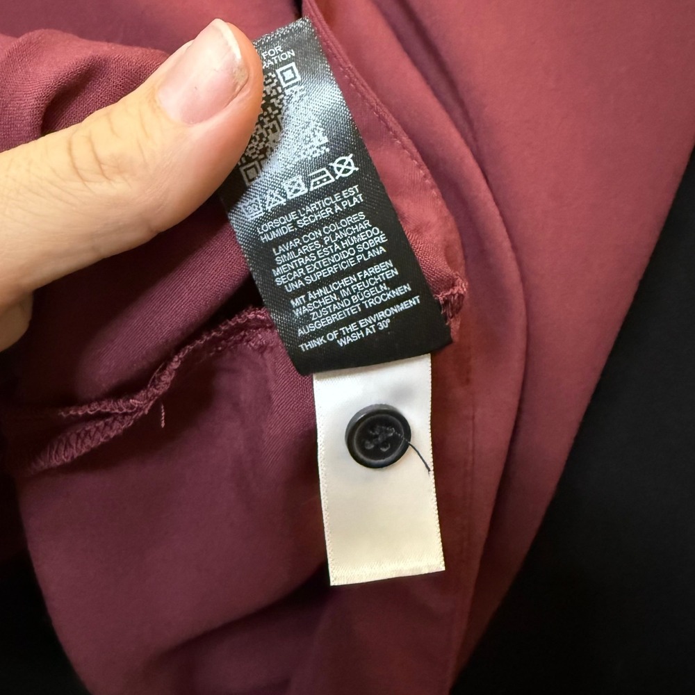 ASOS Design 2XL Camp Collar Button Down Shirt Maroon Viscose Casual - Picture 4 of 6